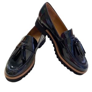 NWOT Franco Sarto Carolynn black patent tassel loafers